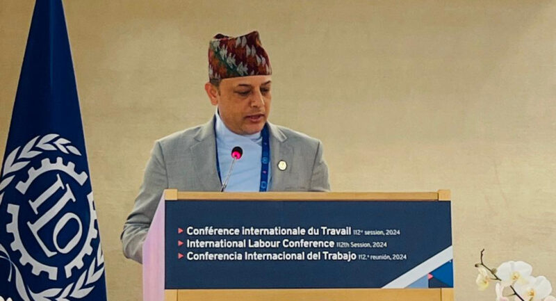 जेनेभा पुगेर श्रममन्त्री अर्यालले भने: श्रमिकलाई मर्यादित कार्यमा लगाउने कार्यसूची कार्यान्वयन गर्न नेपाल प्रतिबद्ध छ