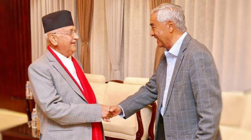 प्रधानमन्त्री ओली र देउवाबीच बालुवाटारमा भेटवार्ता