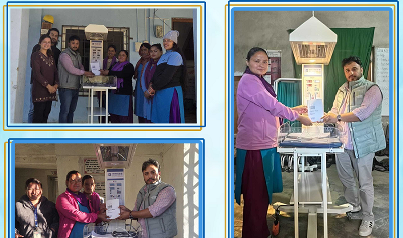 ज्योति विकास बैंकद्वारा सुदूरपश्चिमका स्वास्थ्य चौकीहरुलाई बेबी वार्मर प्रदान